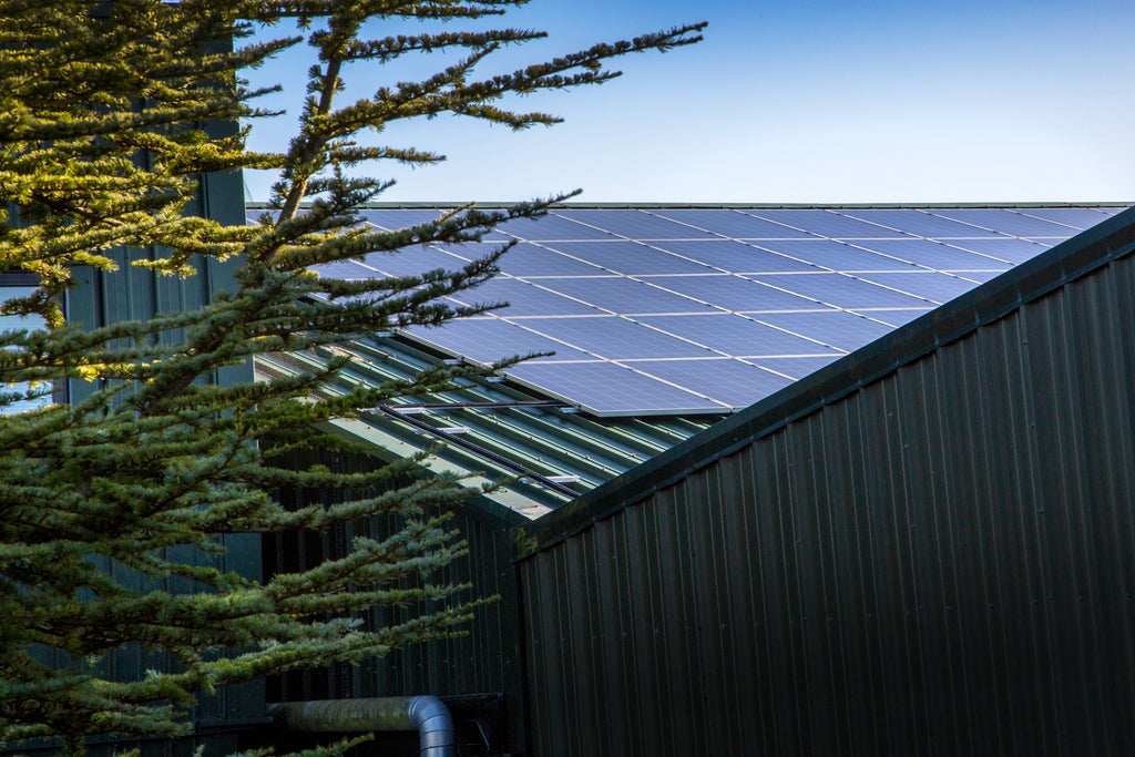 Solar Panels on the hildon production building roof.